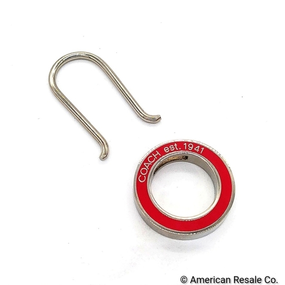 COACH Vintage Red Enamel Pinch Lock Keychain FOB or Purse Charm #7379 - Picture 3 of 6
